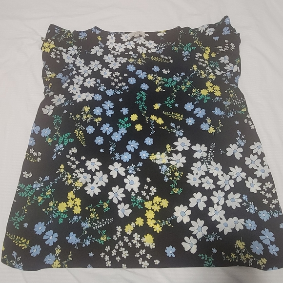 Floral Ruffle Sleeve Dress - Black, Blue, Yellow - Picture 2 of 3